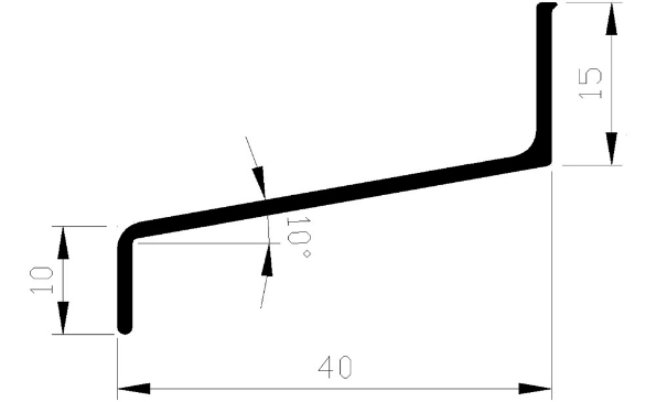 Afbeeldingen van AluArt Waterslagprofiel aluminium 5 meter 15x40x10mm