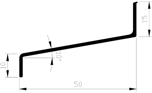 Afbeeldingen van AluArt Waterslagprofiel aluminium 3 meter 15x50x10mm
