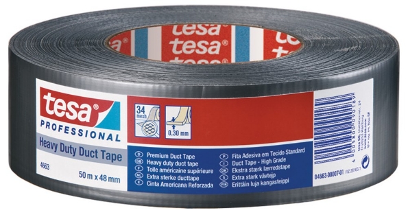 Afbeeldingen van tesa® Heavy Duty ducttape 4663 grijs 48mm x 50m