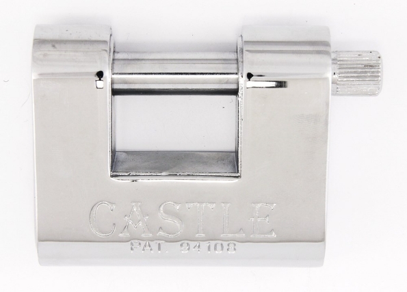 Afbeeldingen van Castle RVS pantserblokslot, verschillend sluitend HL serie 84x71x29mm