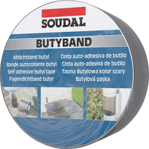 Afbeeldingen van Soudal Afdichtingband Butyband Plomb 10 meter 100mm