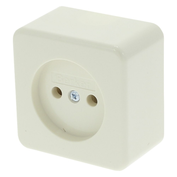 Afbeeldingen van Berker Contactdoos opbouw 1 voudig zonder randaarde creme