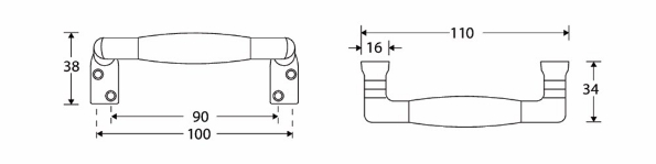 Afbeeldingen van Mi Satori Raamgreep Ton glans nikkel/ebben 107mm