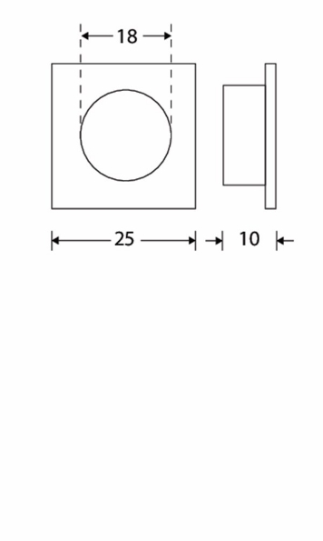 Afbeeldingen van Mi Satori Krukrozet Mini vierkant 25mm glans chroom