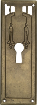 Afbeeldingen van Wallebroek Sleutelplaat Art-Nouveau messing verbronsd