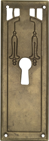 Afbeeldingen van Wallebroek Sleutelplaat Art-Nouveau messing verbronsd