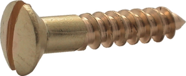 Afbeeldingen van Kelfort houtschroef messing, lenskop met zaagsnede  5.0x70