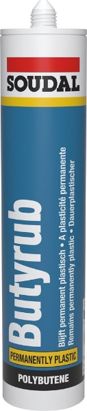 Afbeeldingen van Soudal butyleenkit zwart, 310 ml, butyrub