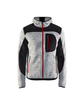 Afbeeldingen van Blåkläder Gebreid vest met softshell 4930t grijs melee/zwart 4XL