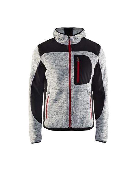 Afbeeldingen van Blåkläder Gebreid vest met softshell 4930 grijs/zwart 3XL