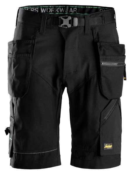 Afbeeldingen van Snickers Workwear FlexiWork, Korte Broek+ met holsterzakken 6904 zwart 60