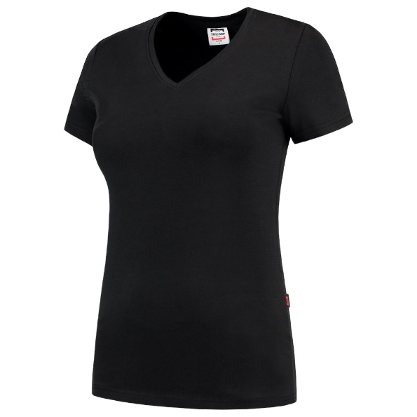Afbeeldingen van TRICORP CASUAL T-Shirt V Hals Fitted Dames 101008 zwart S