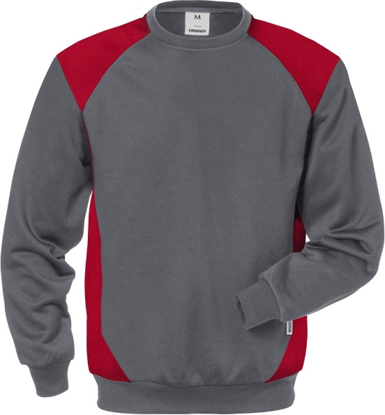 Afbeeldingen van FRISTADS Sweatshirt 7148 SHV Grijs/rood M