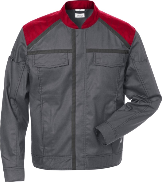 Afbeeldingen van FRISTADS Jack 4555 STFP Grijs/rood 3XL