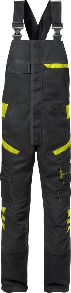 Afbeeldingen van FRISTADS Amerikaanse Overall 1555 STFP Zwart/Fluor Geel C60