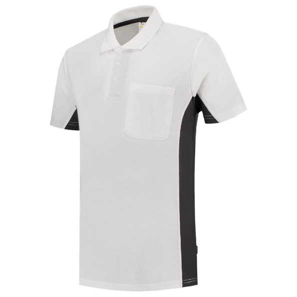 Afbeeldingen van TRICORP WORKWEAR Poloshirt Bicolor Borstzak 202002 wit/donkergrijs 7X  