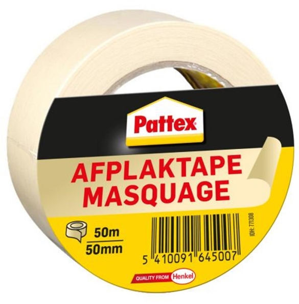 Afbeeldingen van Pattex afplaktape, 50 mm x 50 meter, 771308, crème