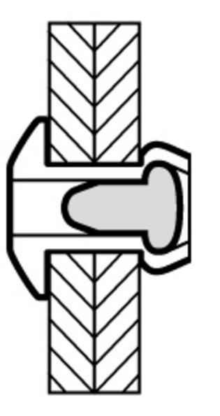 Afbeeldingen van Masterfix Blindklinknagel aluminium/staal open type/bolkop MFX 1031 4.0 x 6 mm