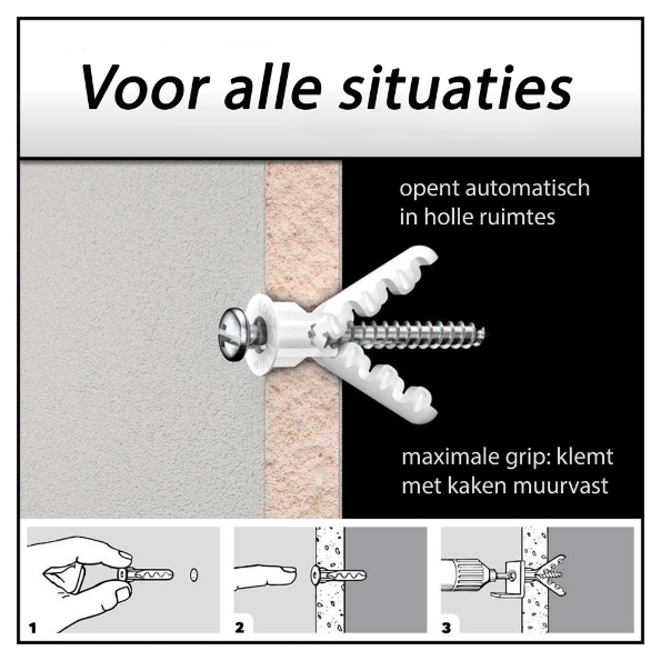 Afbeeldingen van Toggler Alligator plug + flens AF8 Ø8mm wanddikte > 12,5mm