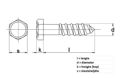 Afbeeldingen van Kelfort Houtdraadbout m6x40