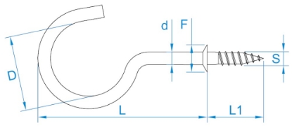 Afbeeldingen van GebuVolco Schroefhaken met borst (ijzer vernikkeld) 021 2.4x20+