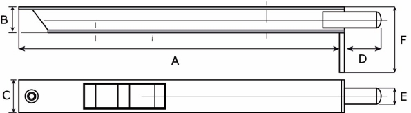 Afbeeldingen van DX Bascule kantschuif 300 x 25 x22mm 3 zijdig gesloten aluminium