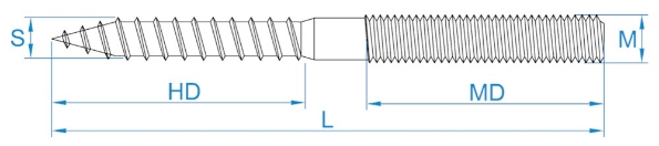 Afbeeldingen van GebuVolco Stokeinden zonder zeskant (ijzer gegalvaniseerd) 073, 4 x 25 mm