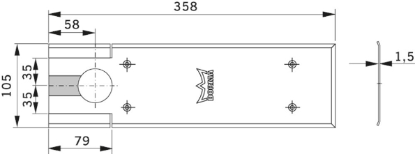 Afbeeldingen van Dormakaba Dekplaat BTS 80 7410 rvs