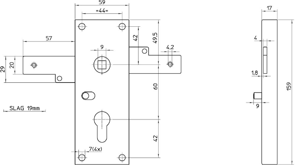 Afbeeldingen van Nemef Garagedeurslot 1806/2