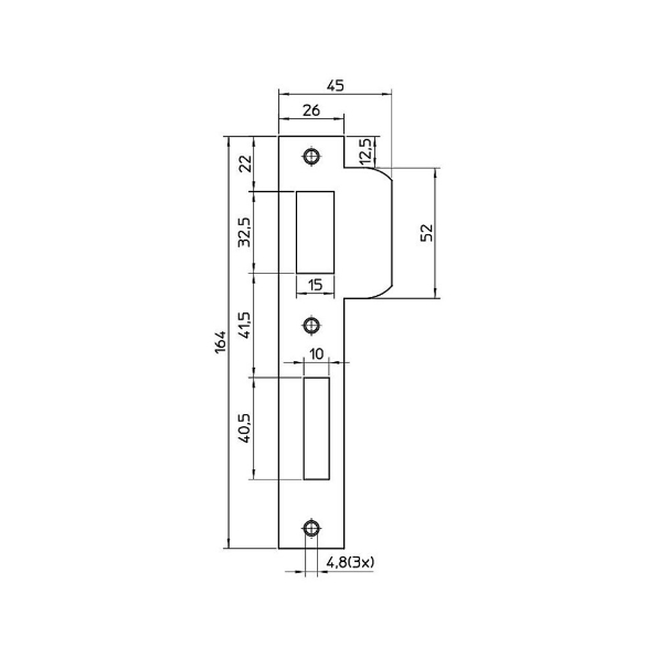 Afbeeldingen van Nemef Sluitplaat P549 vlak gegalvaniseerd dag/nacht Links/Rechts