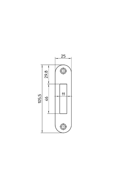 Afbeeldingen van NEMEF Sluitplaat P636 ter behoeve van kastslot ronde hoek gegalvaniseerd verzinkt