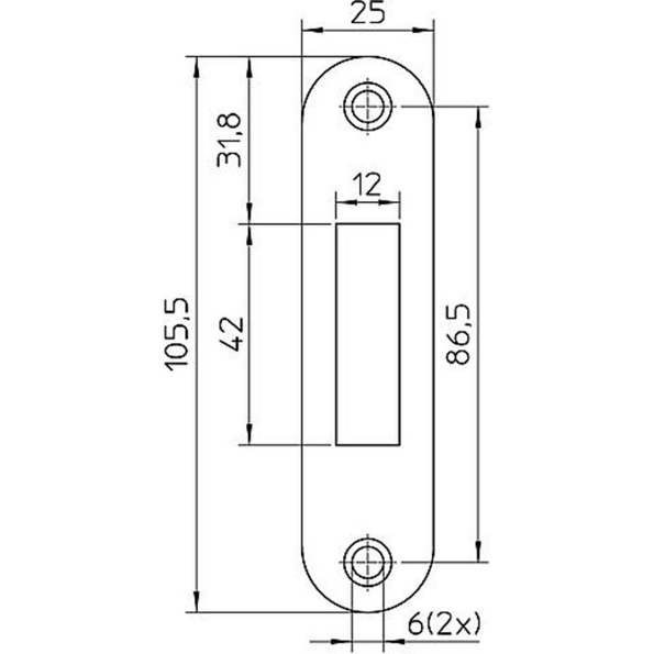 Afbeeldingen van Nemef Sluitplaat P 4228 ronde hoek rvs