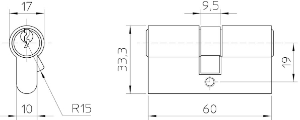 Afbeeldingen van Corbin dubbele profielcilinder 91260 30/30 verschillend sluitend