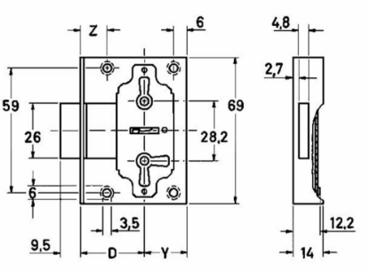 Afbeeldingen van JuNie® Meubelslot inlaat 0611 20mm
