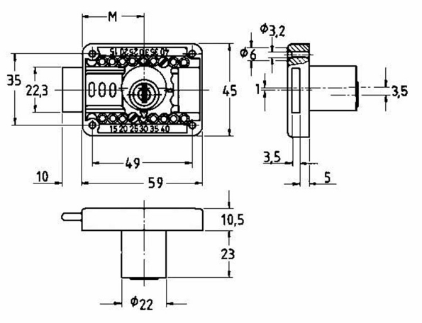 Afbeeldingen van JuNie® Meubelslot opleg cilinder 2820 doornmaat 15-40mm