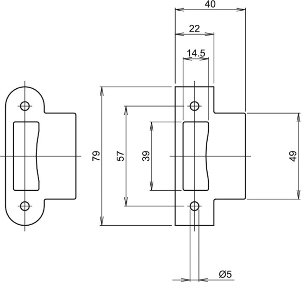 Afbeeldingen van Lips Sluitplaat loopslot SPT2465R, rvs