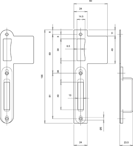 Afbeeldingen van Lips Sluitplaat met sluitkom 2422 VLR, dag en nacht, skg2 rvs
