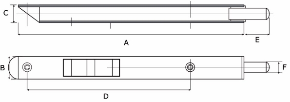 Afbeeldingen van DX Bascule kantschuif 250 x 20 x 15mm verzinkt