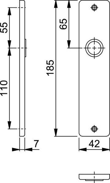 Afbeeldingen van HOPPE Kortschild 378 f1, blind