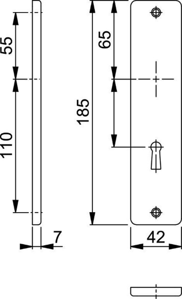 Afbeeldingen van HOPPE Kortschild 378 f1, geen krukgat sl56
