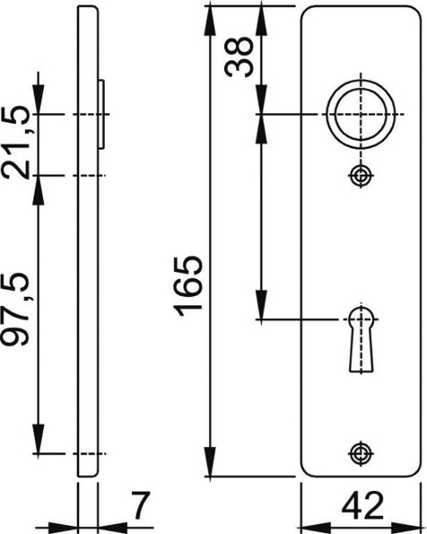 Afbeeldingen van HOPPE Kortschild 202KP f1, sl56