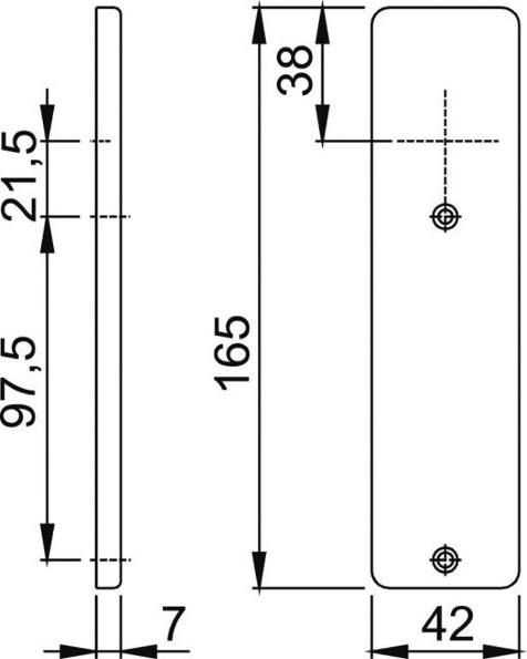Afbeeldingen van HOPPE Kortschild 202KP, geheel blind, f2
