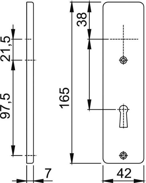 Afbeeldingen van HOPPE Kortschild 202KP, sl56, geen krukgat, f2