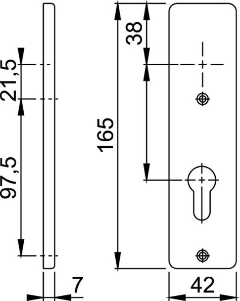 Afbeeldingen van HOPPE Kortschild 202KP, pc55, geen krukgat, f2