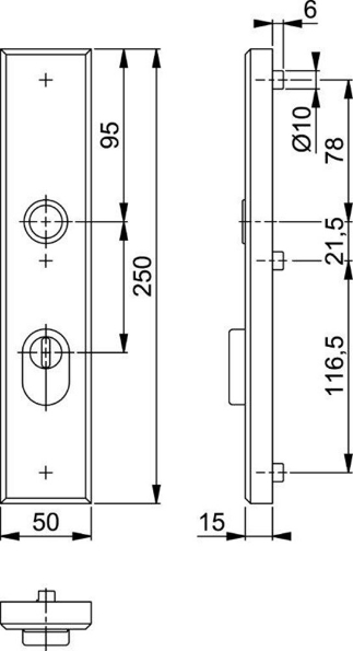 Afbeeldingen van HOPPE Veiligheidsschild recht 2236ZA, pc92, met kerntrekbeveiliging