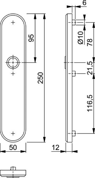Afbeeldingen van HOPPE Veiligheidsschild ovaal 3235, blind, massief