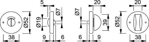 Afbeeldingen van HOPPE Vrij- en bezet rozet E42KVS RVS