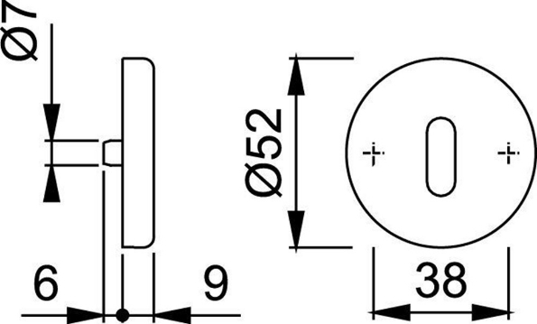Afbeeldingen van HOPPE Sleutelrozet 42KVS rond f1