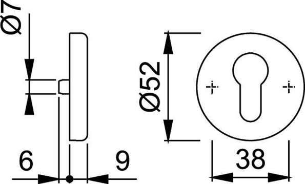 Afbeeldingen van HOPPE Cilinderrozet 42KVS rond f1