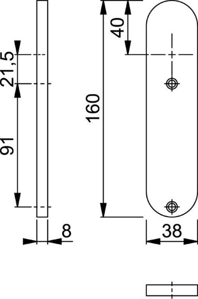 Afbeeldingen van HOPPE Kortschild 300K f1, geheel blind